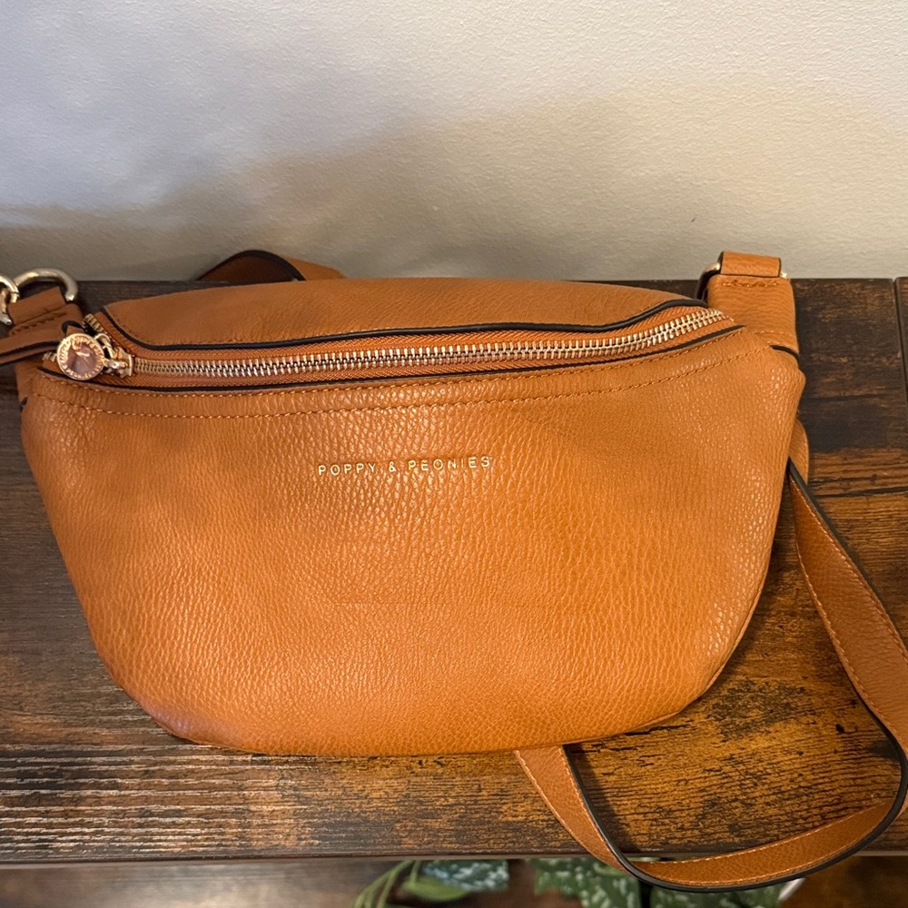 Poppy & Peonies Orange Crossbody Bag